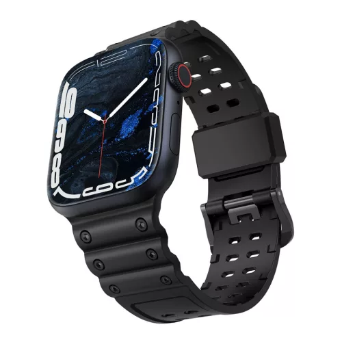Triple Protection óraszíj Apple Watch SE óraszíj, 9, 8, 7, 6, 5, 4, 3, 2, 1 (41, 40, 38 mm), fekete