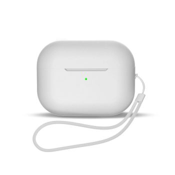   Silicone case AirPods 1 / AirPods 2 + wrist strap lanyard tok, fehér