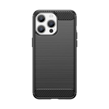   Flexible carbon pattern iPhone 15 Pro Max Carbon Case tok, fekete