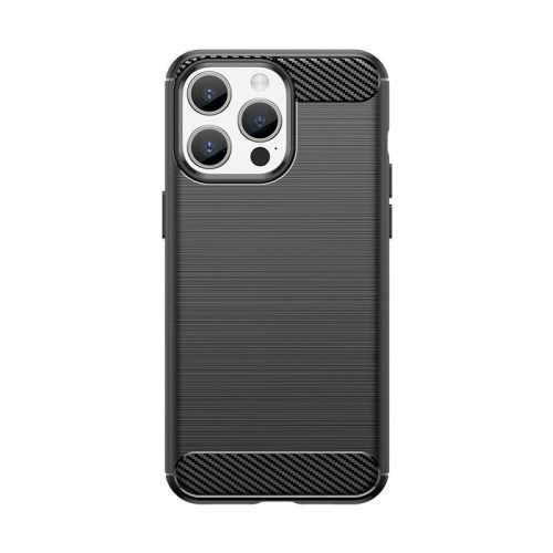 Flexible carbon pattern iPhone 15 Pro Max Carbon Case tok, fekete