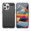 Flexible carbon pattern iPhone 15 Pro Max Carbon Case tok, fekete