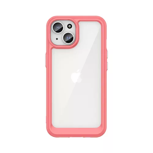 Outer Space reinforced case with flexible frame iPhone 15 tok, piros