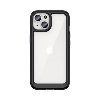   Reinforced case with flexible frame iPhone 15 Plus Outer Space tok, fekete
