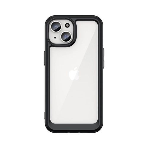 Reinforced case with flexible frame iPhone 15 Plus Outer Space tok, fekete