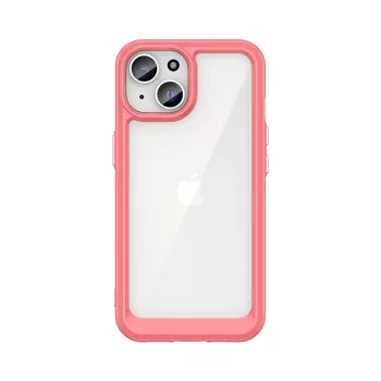   iPhone 15 Plus Outer Space reinforced case with a flexible frame tok, piros