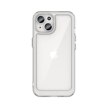   iPhone 15 Plus Outer Space reinforced case with flexible frame tok, átlátszó
