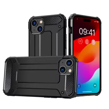 iPhone 15 Plus Hybrid Armor case tok, fekete