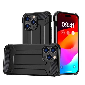 iPhone 15 Pro Max Hybrid Armor case tok, fekete