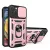 Hybrid Armor Camshield Case with Stand and Camera Cover iPhone 15 Plus tok, rózsaszín