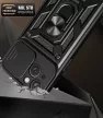 Hybrid Armor Camshield Case with Stand and Camera Cover iPhone 15 Plus tok, rózsaszín