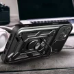 Hybrid Armor Camshield Case with Stand and Camera Cover iPhone 15 Plus tok, rózsaszín