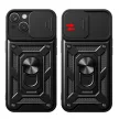 Hybrid Armor Camshield Case with Stand and Camera Cover iPhone 15 Plus tok, rózsaszín