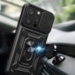 Armor Camshield Case with Stand and Camera Cover iPhone 15 Pro Max Hybrid Armor Camshield tok, kék