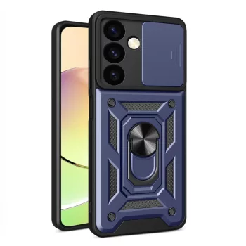   Hybrid Armor Camshield armotok, piros case Samsung Galaxy S24 Plus camera cover tok, kék