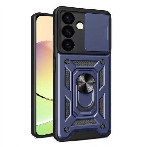 Hybrid Armor Camshield armotok, piros case Samsung Galaxy S24 Plus camera cover tok, kék