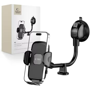   TECH-PROTECT V3 Universal Long Arm szélvédőre és műszerfalra szerelhető autós tartó, fekete