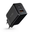 Tech-Protect C65W hálózati töltő 2x USB-C PD 65W / USB-A QC 3.0, fekete