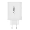 Tech-Protect NC100W-GAN hálózati töltő GaN 3x USB-C PD 100W / USB-A QC 3.0, fehér