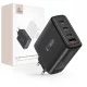 Tech-Protect NC100W-GAN GaN hálózati töltő 3x USB-C PD 100W / USB-A QC 3.0, fekete