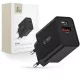 Tech-Protect NC30W USB-C PD 30W / USB-A QC 3.0 hálózati töltő, fekete