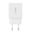 Tech-Protect C35W hálózati töltő 2x USB-C PD 35W, fehér