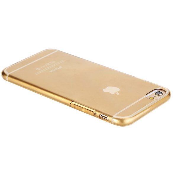 Rock iPhone 6 Plus/6S Plus Slim Jacket szilikon tok, átlátszó-arany