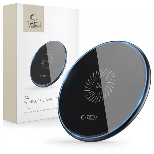 Tech-Protect QI15W-C1 vezeték nélküli töltő 15W fekete