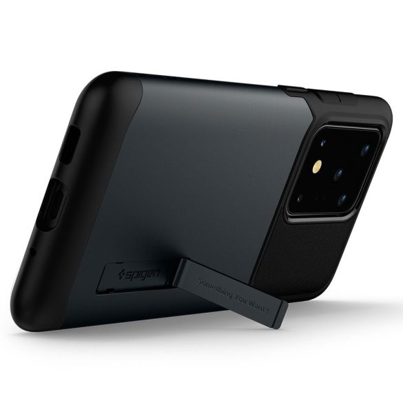 Spigen Slim Armor Metal Slate Samsung Galaxy S20 Ultra hátlap, tok, fekete