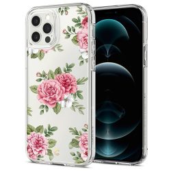   Spigen Cyrill Cecile iPhone 12/12 Pro rózsa 3 mintás hátlap, tok, átlátszó