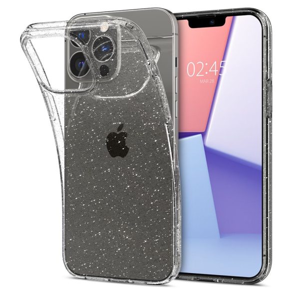 Spigen Liquid Crystal Glitter iPhone 13 Pro Max hátlap, tok, átlátszó