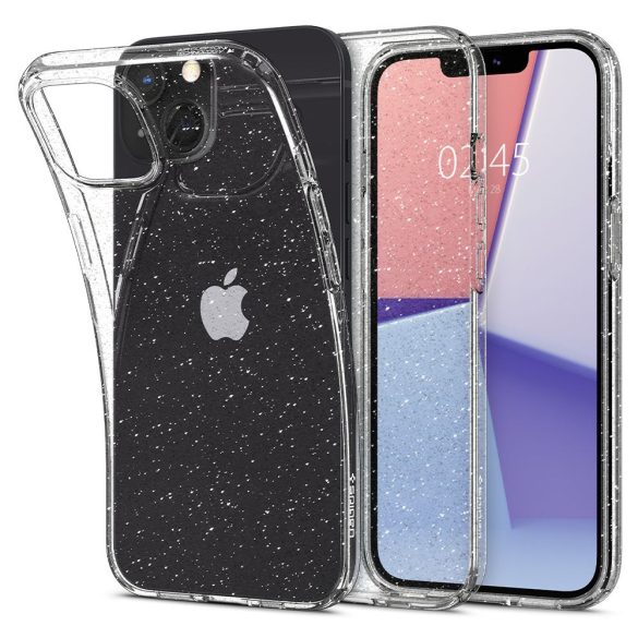 Spigen Liquid Crystal Glitter iPhone 13 hátlap, tok, átlátszó