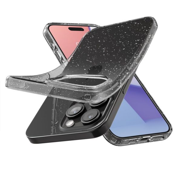Spigen Liquid Crystal Glitter iPhone 15 Pro (ACS06701) hátlap, tok, átlátszó