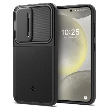   Spigen Optik Armor tok Samsung Galaxy S24 kameravédővel, fekete