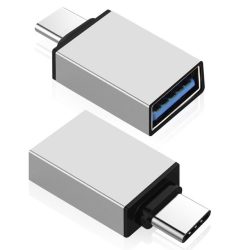 USB-A 3.0 - USB-C átalakító adapter, ezüst