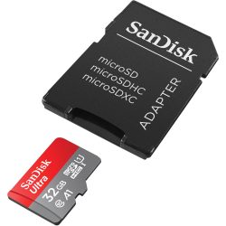   SanDisk micro SDHC, for Android, 32 GB, class 10, UHS-I, 98 MB/s, memóriakártya adapterrel