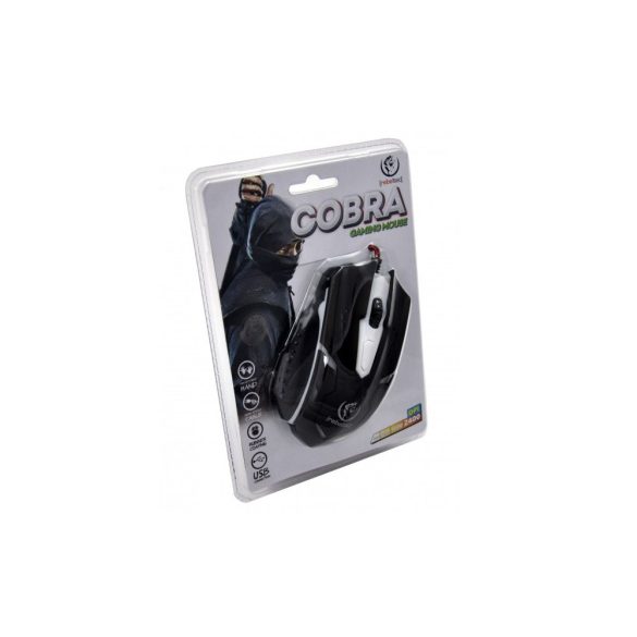 Rebeltec Cobra gaming (6 gombos) 1.5m, vezetékes egér, fekete