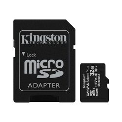  Kingston Canvas Select Plus micro SDHC, 32GB, class 10, UHS-I, 100 MB/s, memóriakártya adapterrel, fekete