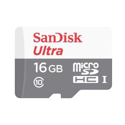   SanDisk Ultra micro SDHC, 16 GB, class 10, UHS-I, 80 MB/s, memóriakártya, fekete