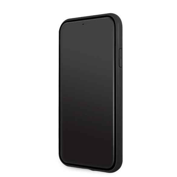 AMG iPhone 11 Leather Curved Lines (AMHCN61OSDBK) hátlap, tok, fekete