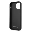 AMG iPhone 12/12 Pro Leather Debossed Lines eredeti bőr (AMHCP12MGSEBK) hátlap, tok, fekete