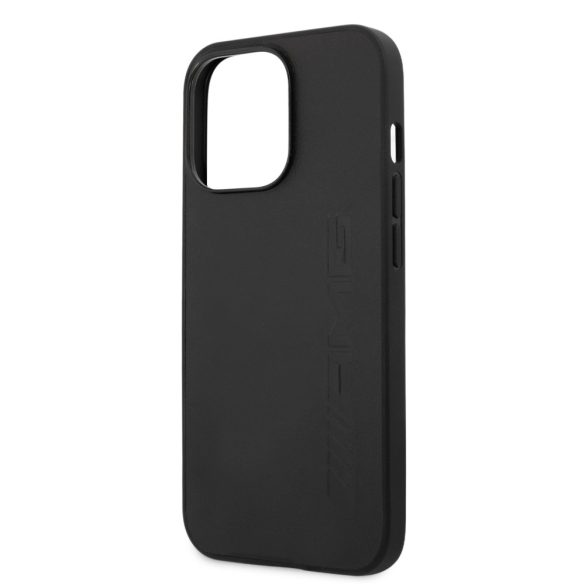 AMG iPhone 13 Pro Leather Hot Stamped eredeti bőr (AMHCP13LDOLBK) hátlap, tok, fekete