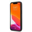 AMG AMHCP13LOSDBK iPhone 13/13 Pro 6.1", hátlap, tok bőr ívelt vonalakkal, fekete