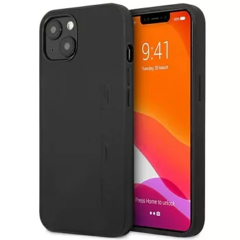   AMG AMHCP14SDOLBK Leather Hot Stamped iPhone 14 6.1", hátlap, tok, fekete