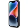 AMG AMHCP15MGSEBK iPhone 14 Plus/15 Plus 6.7", hátlap, tok, bőr,dombornyomott vonalakkal, fekete