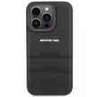 AMG iPhone 15 Pro Max Leather Debossed Lines bőr (AMHCP15XGSEBK) hátlap, tok, fekete