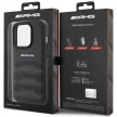 AMG iPhone 15 Pro Max Leather Debossed Lines bőr (AMHCP15XGSEBK) hátlap, tok, fekete