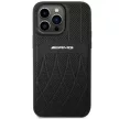 AMG Leather Curved Lines iPhone 14 Pro Max 6,7" AMHMP14XOSDBK, hátlap, tok, fekete