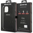 AMG Leather Curved Lines iPhone 14 Pro Max 6,7" AMHMP14XOSDBK, hátlap, tok, fekete