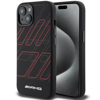   AMG AMHMP15M23SSPK Large Rhombuses Pattern iPhone 14 Plus/15 Plus 6.7", hátlap, tok, fekete