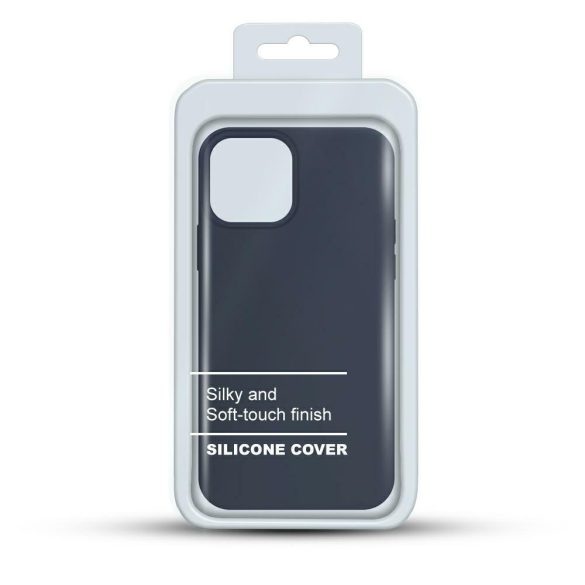 Silicone Case iPhone 14 Pro hátlap, tok, sötétkék